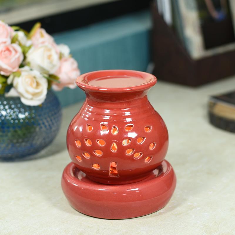Radiant Red Ceramic Pot Aroma Diffuser