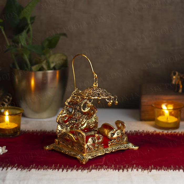 Astounding Laddu Gopal Brass Singhasan