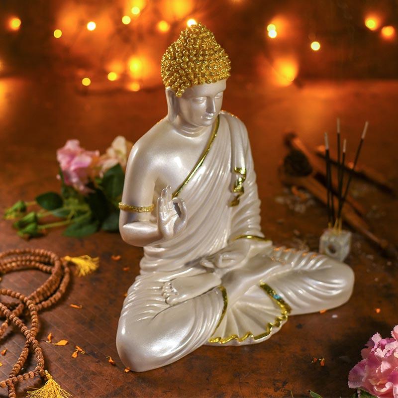 White Blessing Buddha Statue