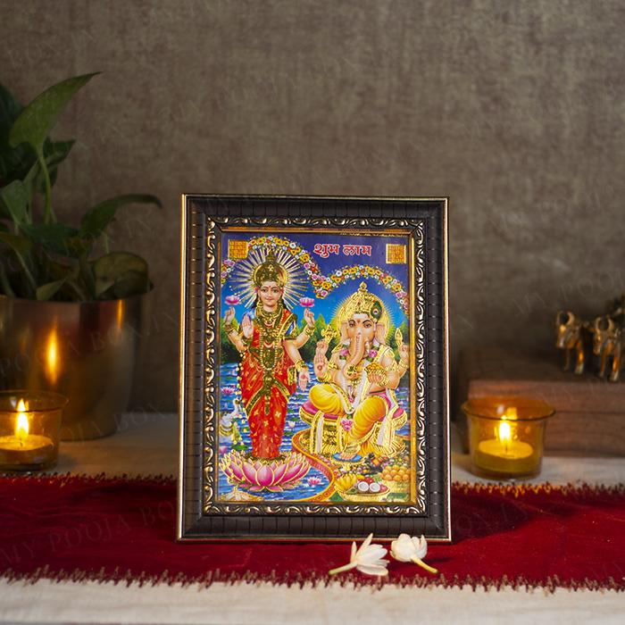 Divine Laxmi Ganesha Framed Painting