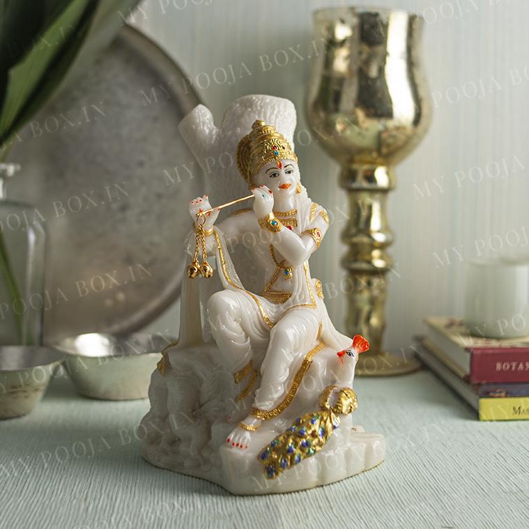 Glorious Lord Krishna Sitting Showpiece