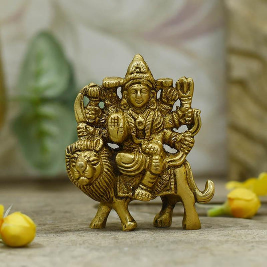 Petite Durga Maa Brass Idol