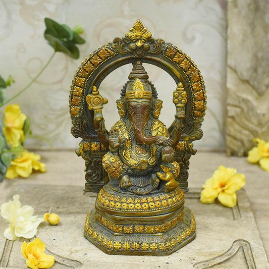 Graceful Brass Ganesh Idol