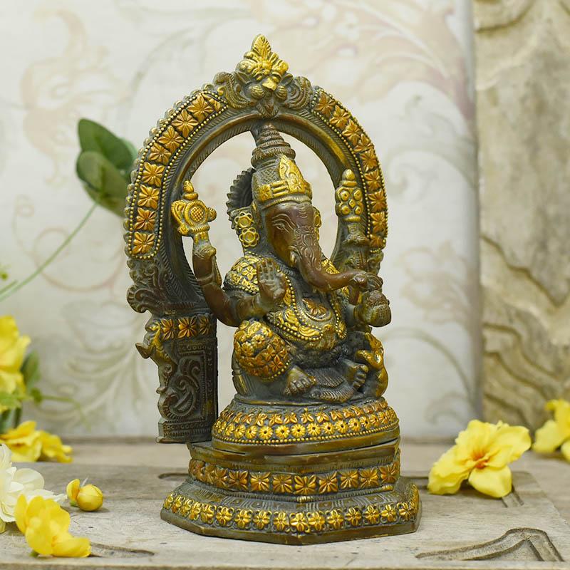 Graceful Brass Ganesh Idol