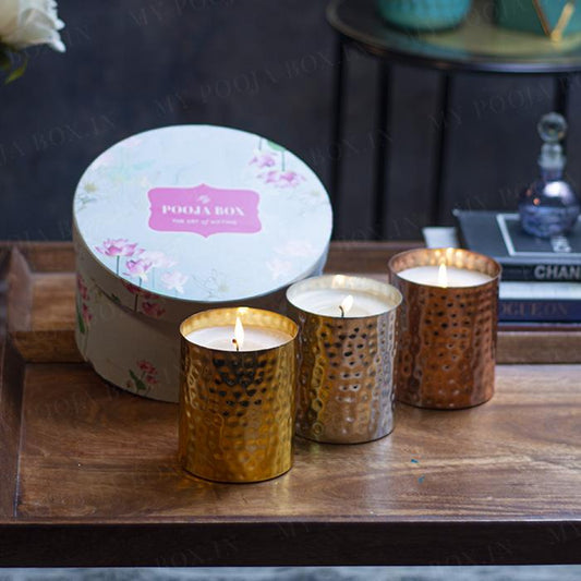 Madia Hammered Candle Gift Box