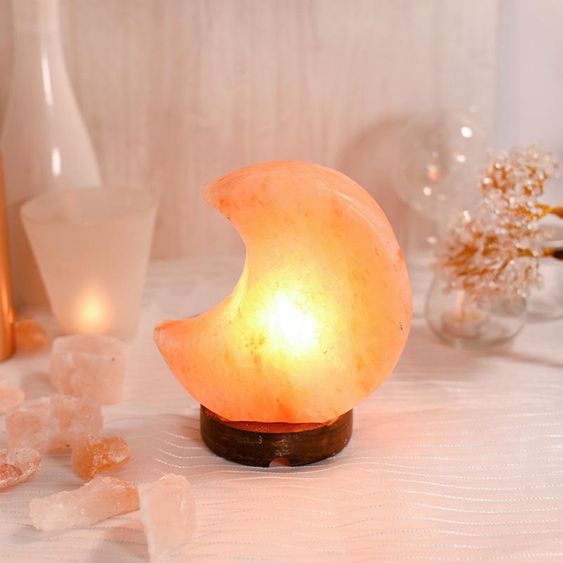 Himalayan Pink Salt Crescent Moon Glow Lamp