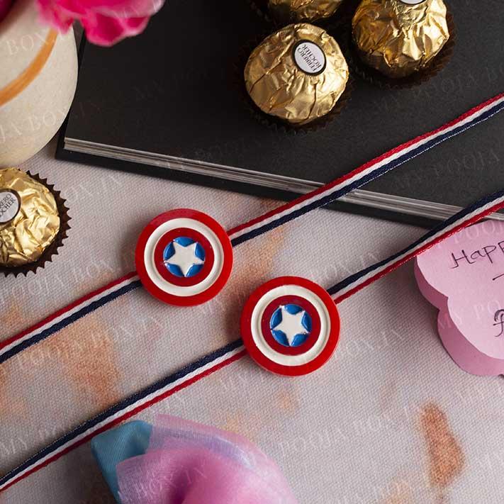 Captain America Quirky Rakhi (Set of 2)