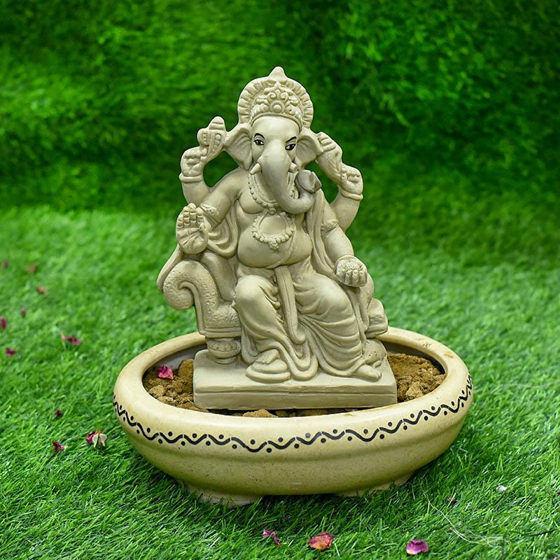 8INCH Lalbaughcha Raja Eco-Friendly Ganpati | Plant-A-Ganesha