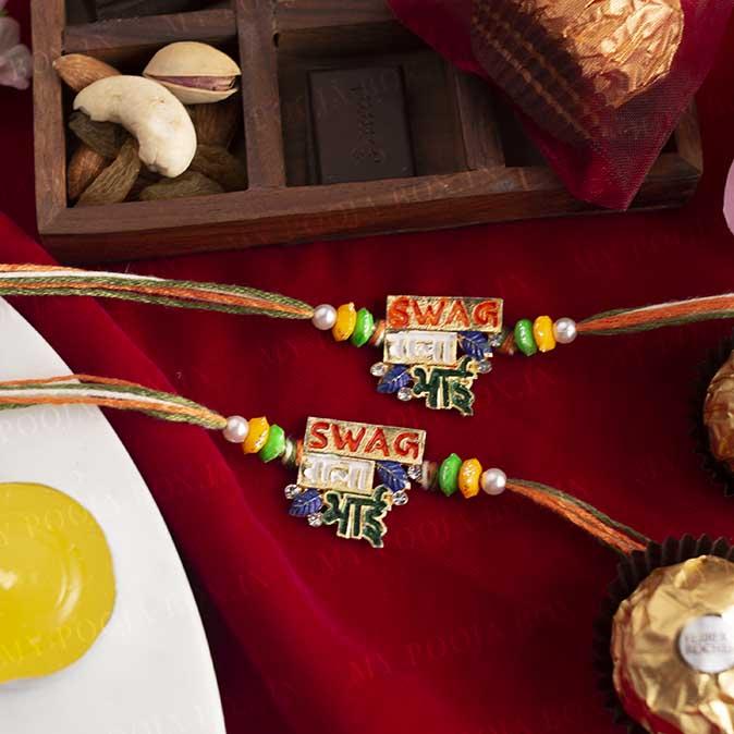 Swag Wala Bhai Tricolour Rakhi (Set of 2)