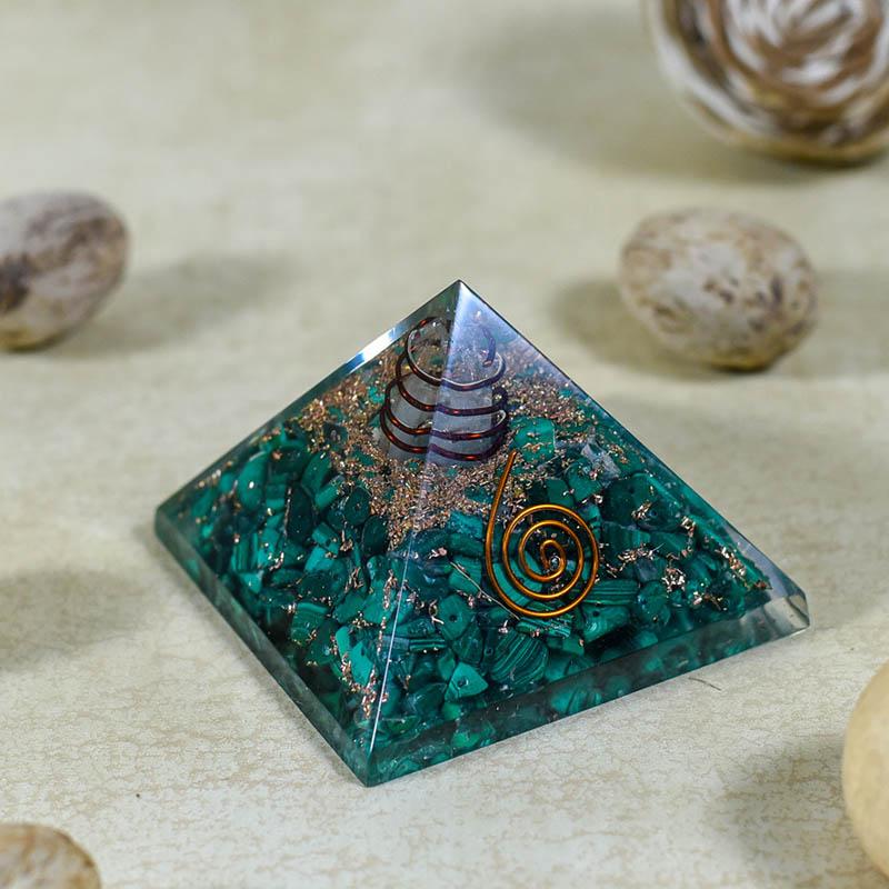 Orgonite Green Malachite Natural Pyramid
