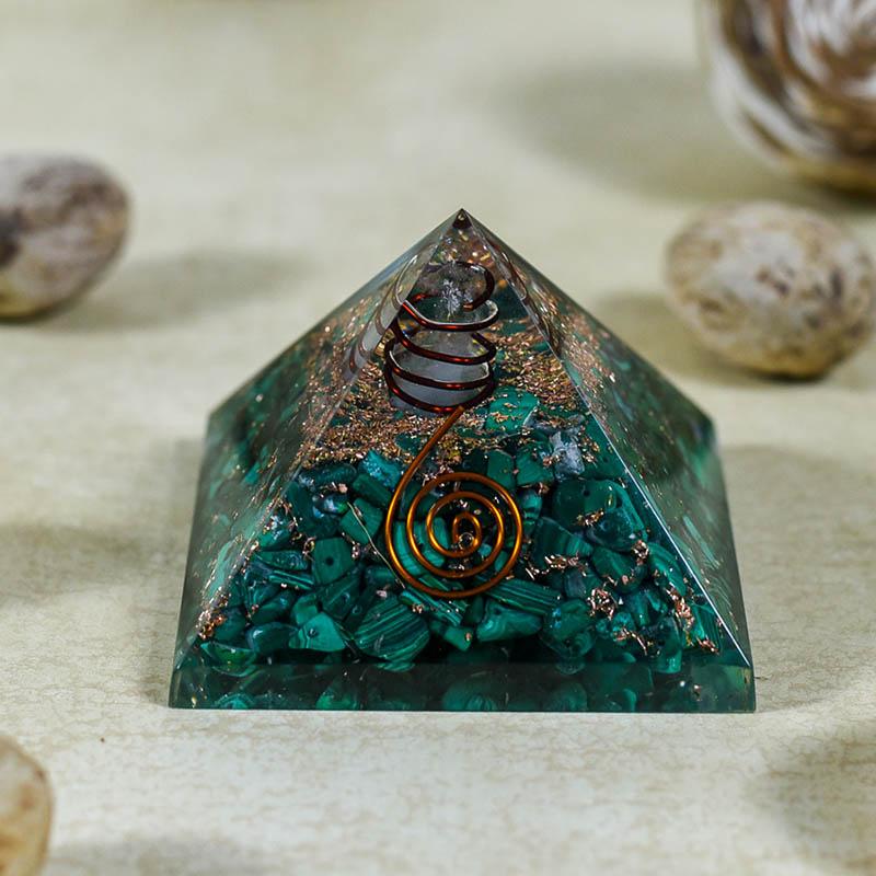 Orgonite Green Malachite Natural Pyramid