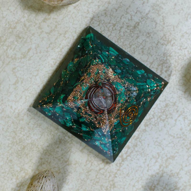 Orgonite Green Malachite Natural Pyramid