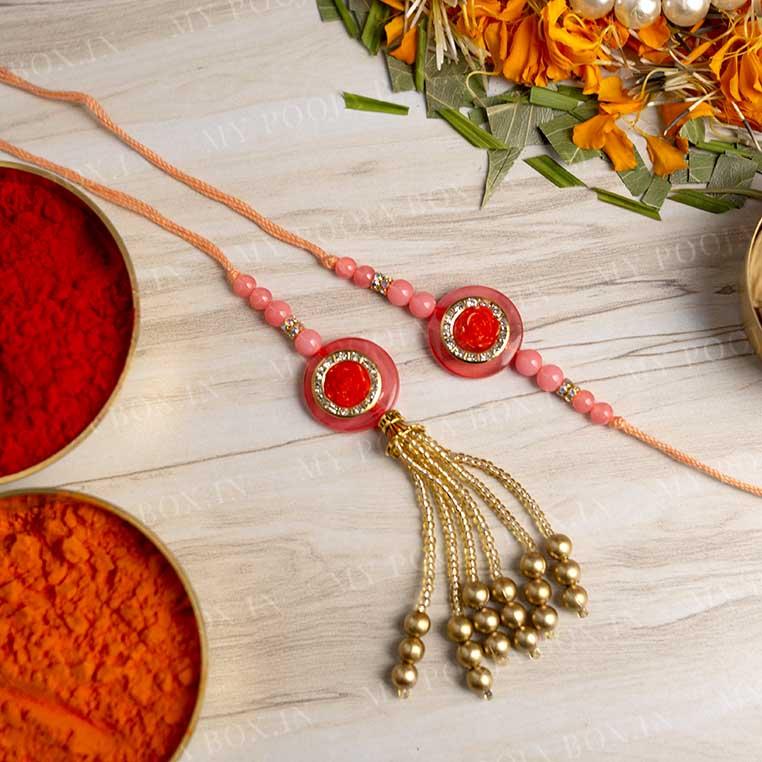 Floral Design Bhaiya Bhabhi Rakhi