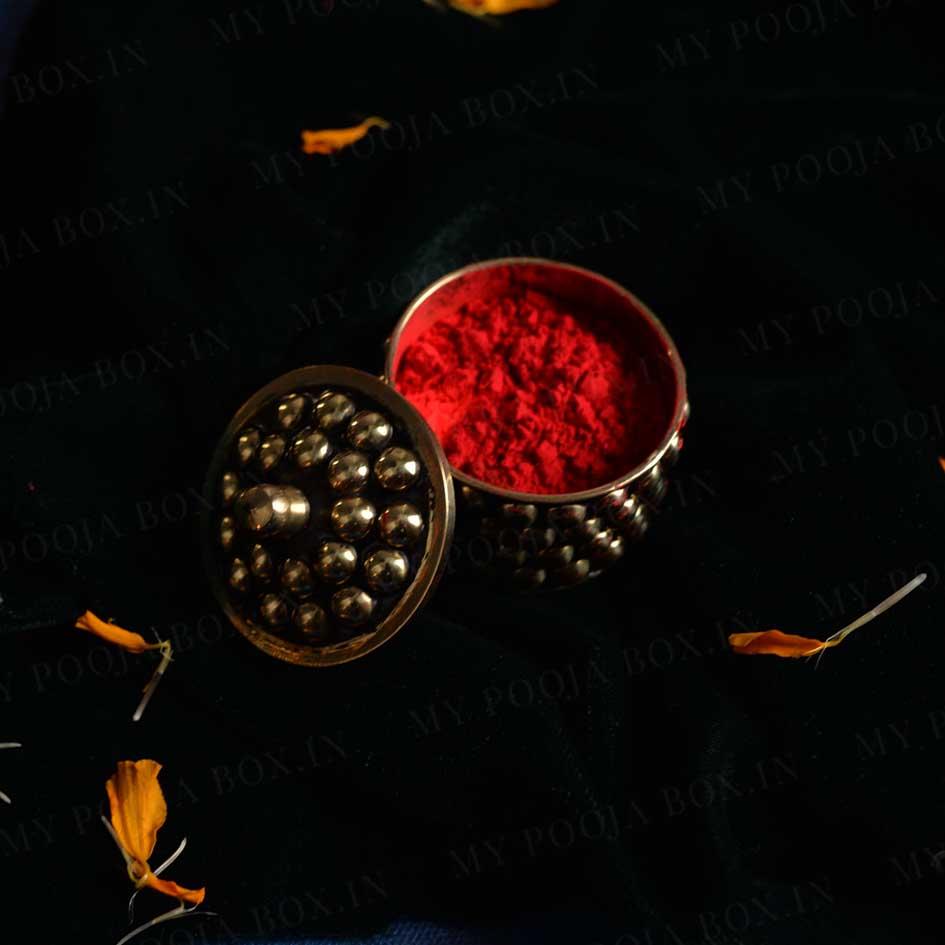 Traditional Brass Sindoor Container