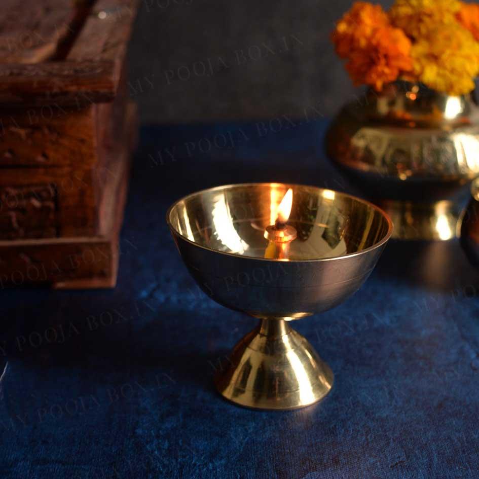 Devotional Antique Brass Diya