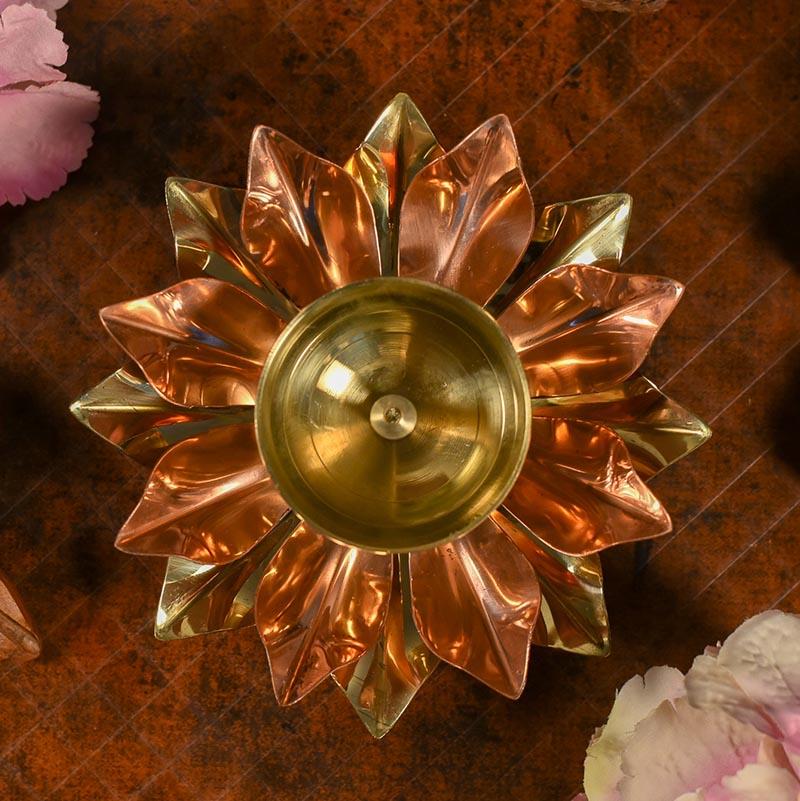 Elegant Handcrafted Metal Lotus Diya