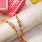 Jeweled Pink Centerpiece Rakhi (Set of 2)