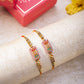 Jeweled Pink Centerpiece Rakhi (Set of 2)