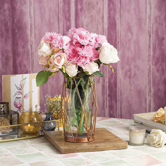 Metallic Rose Gold Flower Vase
