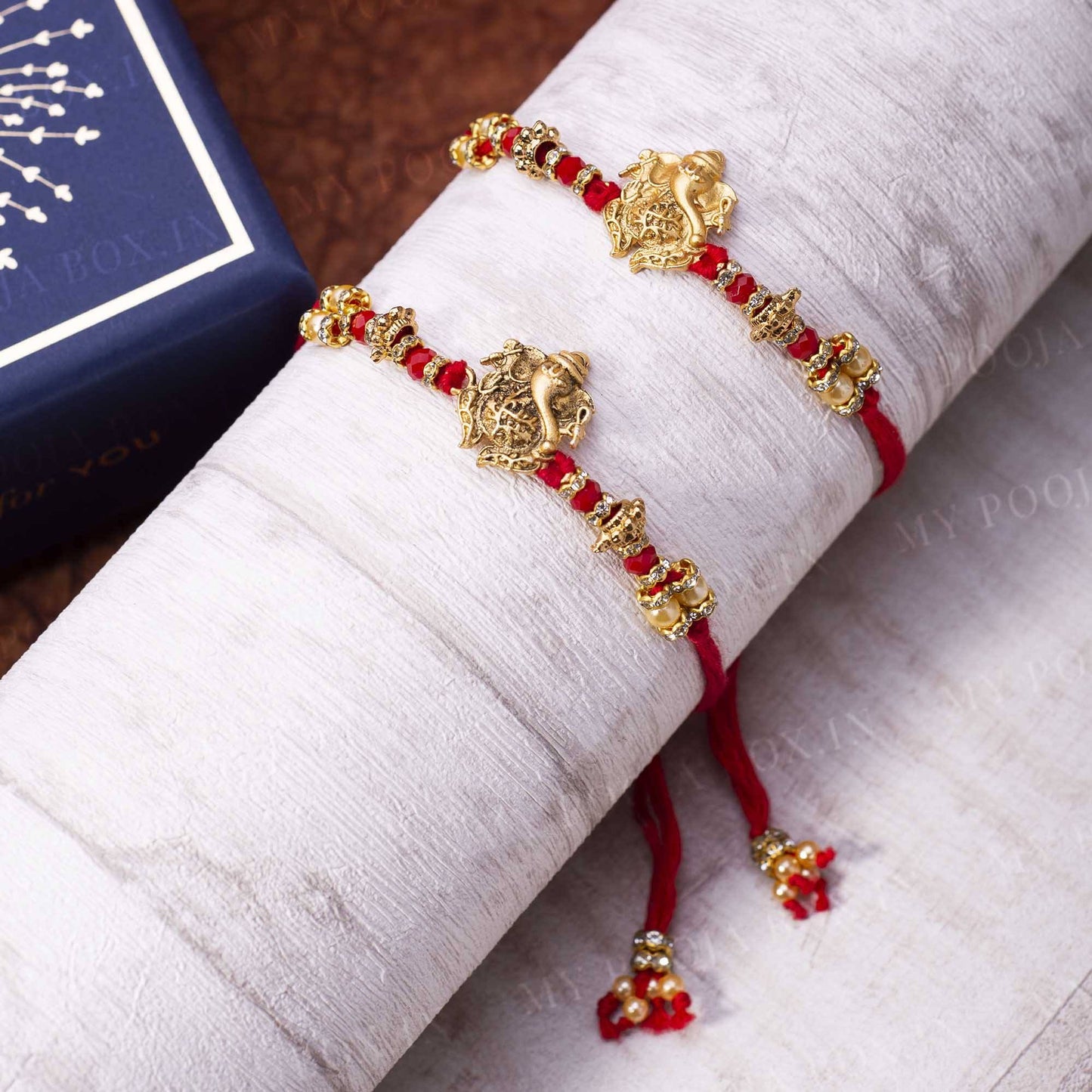 Auspicious Ganesha Rakhi (Set of 2)