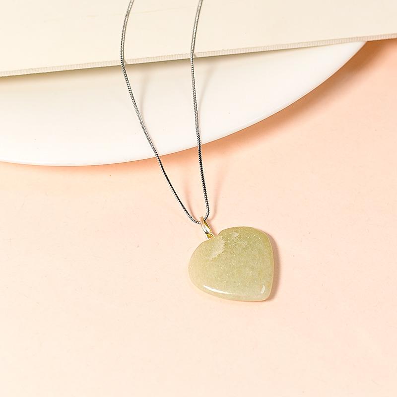 Green Jade Heart Pendant Necklace for Serenity