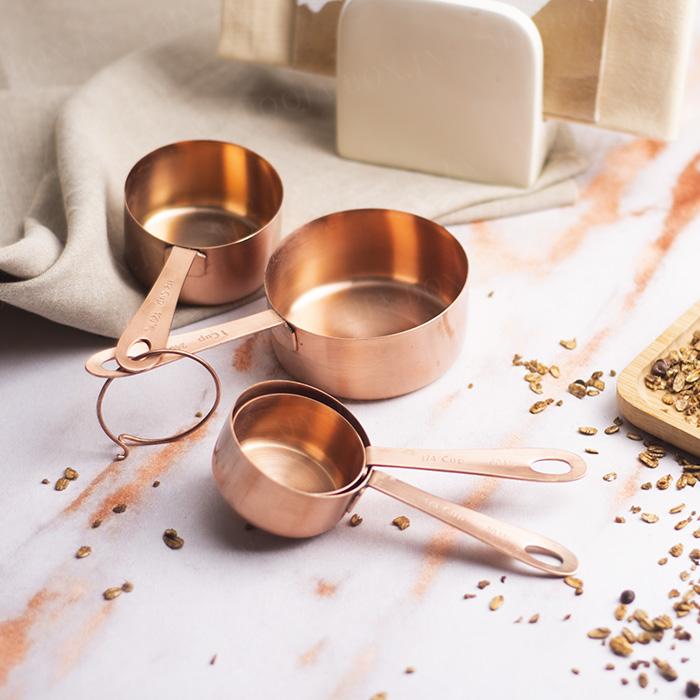 Traditional Copper Measuring Cup Set of 4