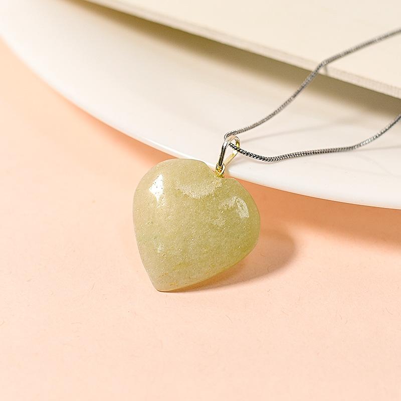 Green Jade Heart Pendant Necklace for Serenity