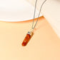 Carnelian Pencil Pendant Necklace for Ambition