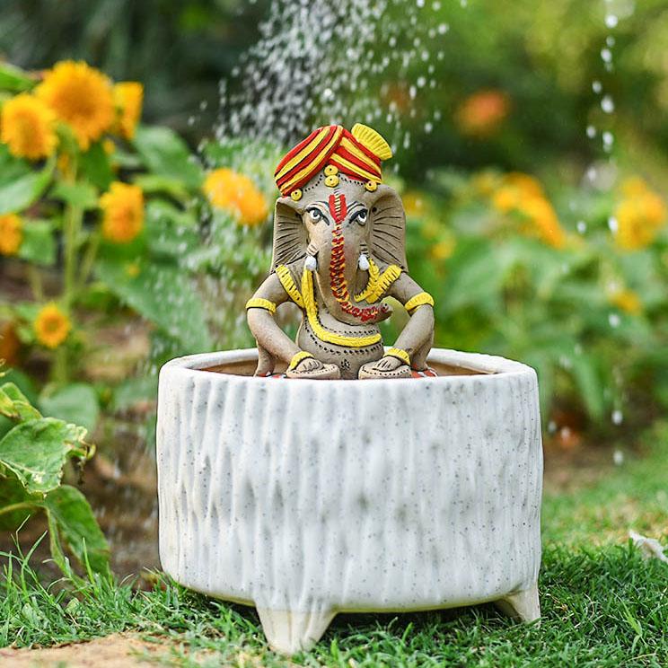 Organic Ganesha Murti Playing Tabla