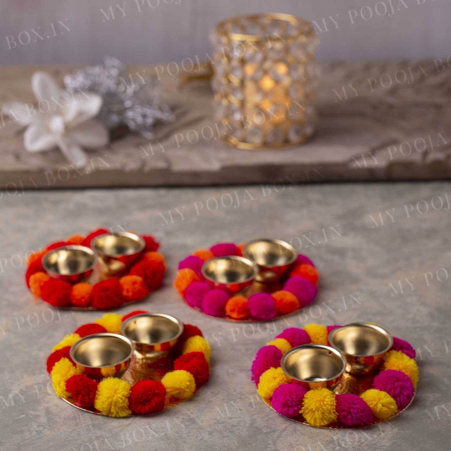Gorgeous Pom Pom Akshat Roli Platter