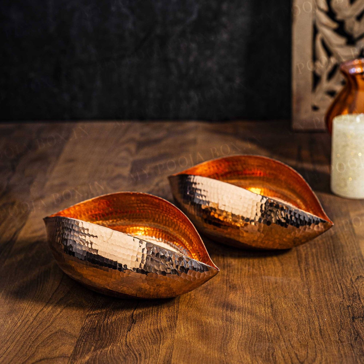 Copper Ebi Pod Small set of 2