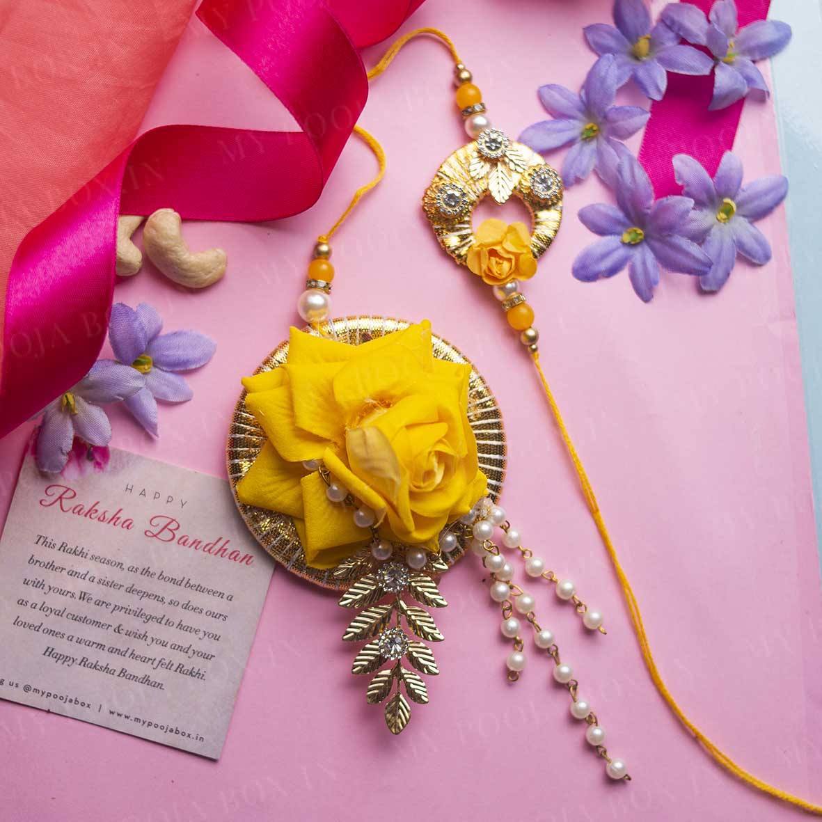 Exquisite Floral Bhaiya Bhabhi Rakhi