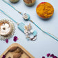 Exceptional Turquoise Bhaiya Bhabhi Rakhi