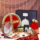 Vibrant Red Golden Embroidery Gift Box for Karwa Chauth