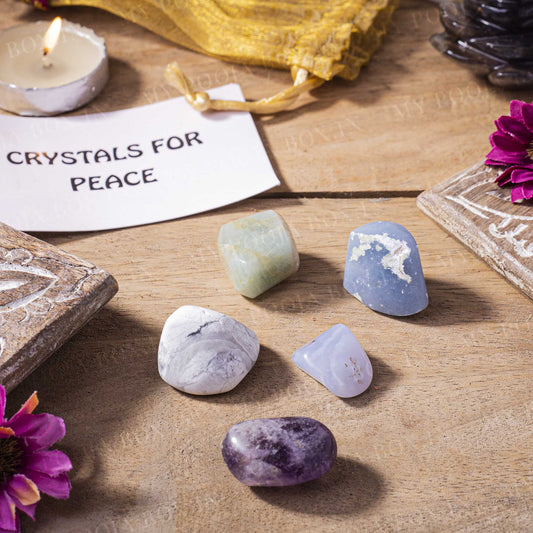 Peace Crystal Healing Tumble Stone Set