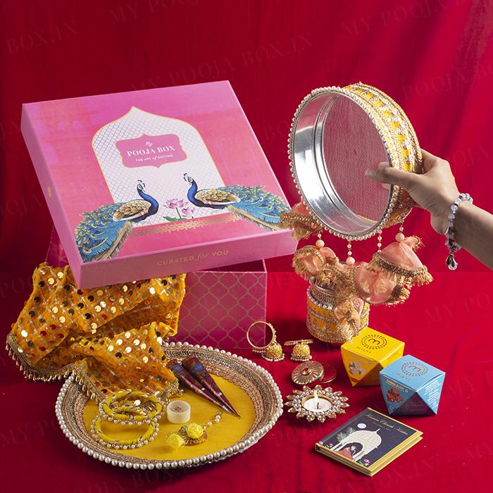 Yellow Daisies Gift Box for Karwa Chauth