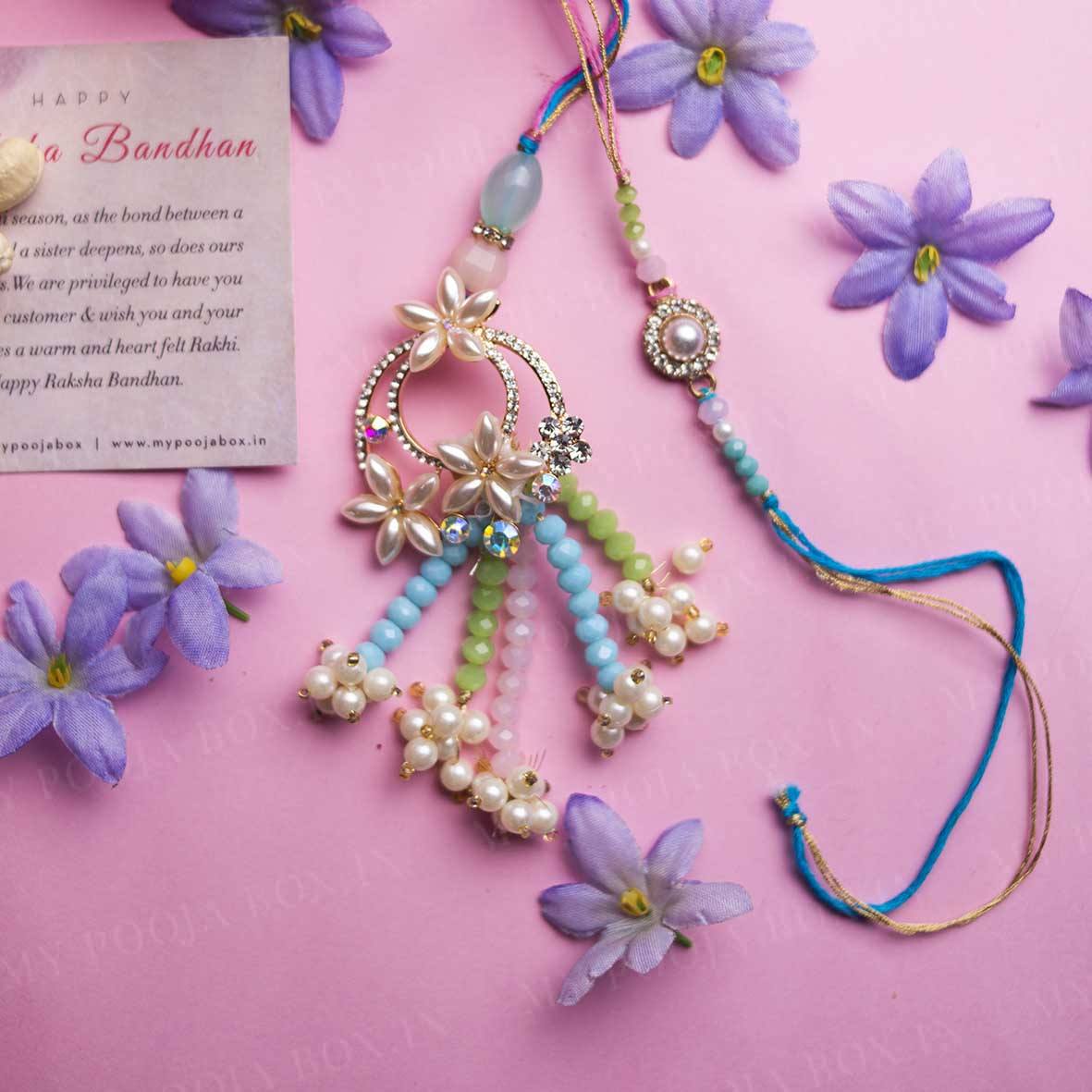 Captivating Beaded Bhaiya Bhabhi Rakhi
