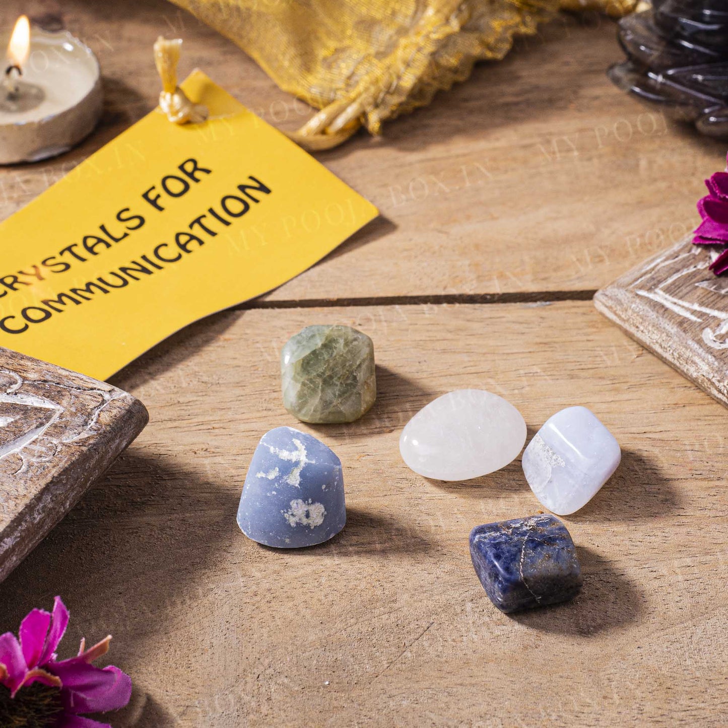 Communication Crystal Healing Tumble Stone Set