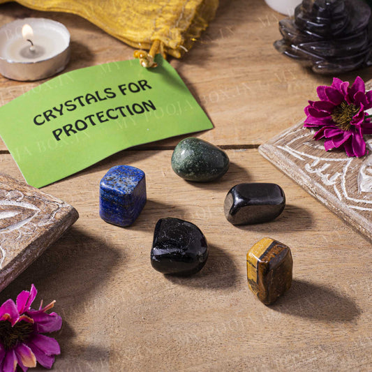 Protection Healing Crystal Tumble Stone Set