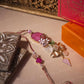 Beautiful Agate Pink Stone Bhaiya Bhabhi Rakhi (Set of 2)