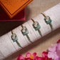 Teal Blue Floral Stone Rakhi (Set of 4)
