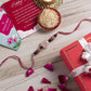 Love Rose Quartz Bhai Bhabhi Natural Crystal Rakhi