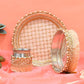 Perfect Peach Beaded Karwa Chauth Thali Set