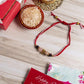 Love Rose Quartz Bhai Bhabhi Natural Crystal Rakhi