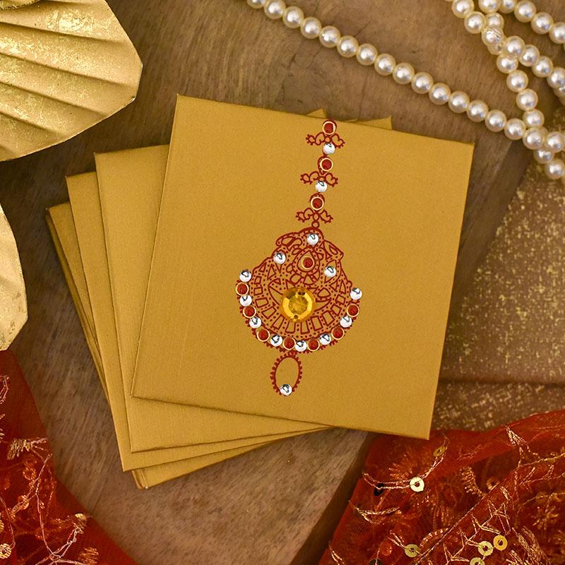 Elegant Golden & Red Shagun Envelope Set of 5