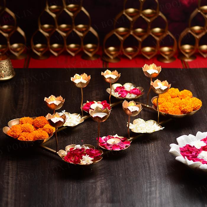 Rectangular Framed Rangoli T-light Stand