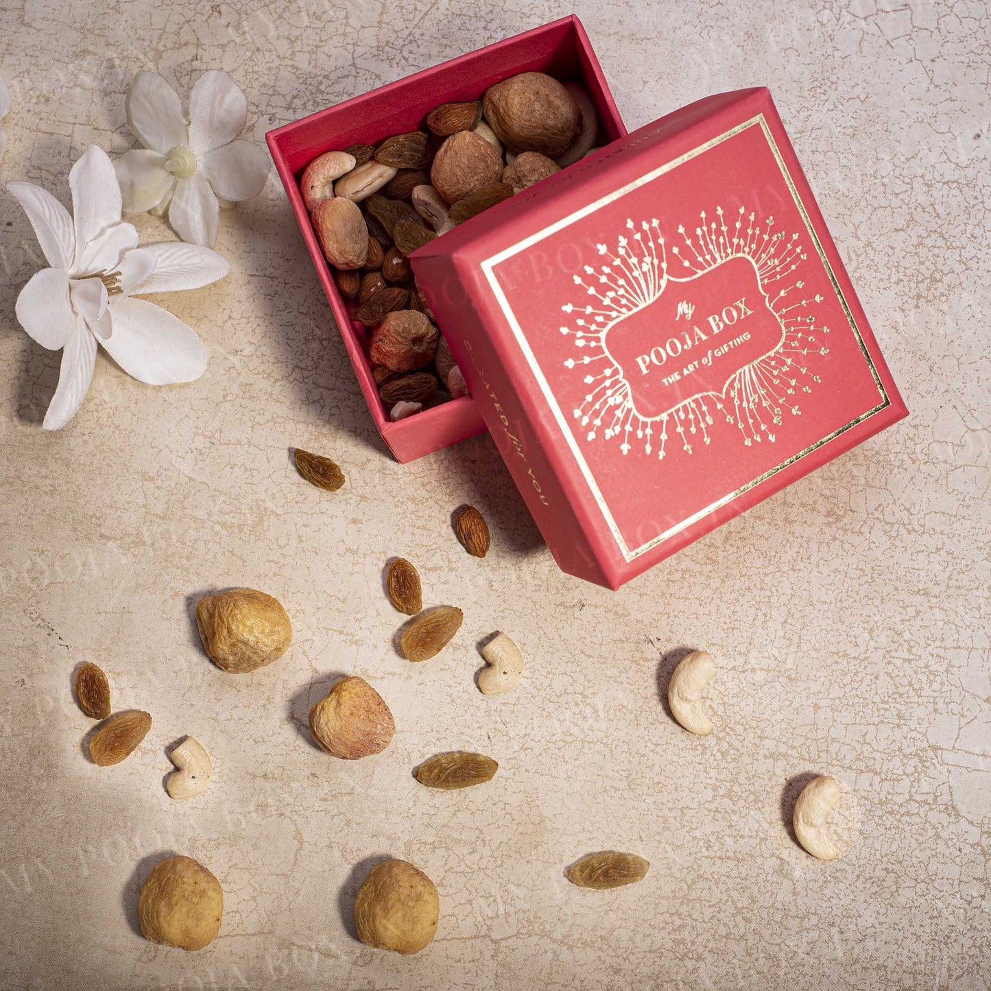 Pretty Peach Dry Fruit Box - 100gms