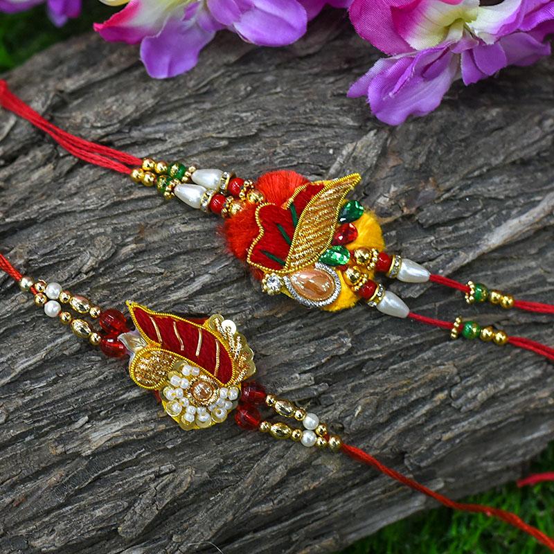 Designer Zardosi Rakhi Set of 2