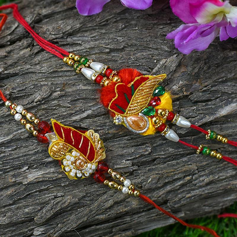 Designer Zardosi Rakhi Set of 2