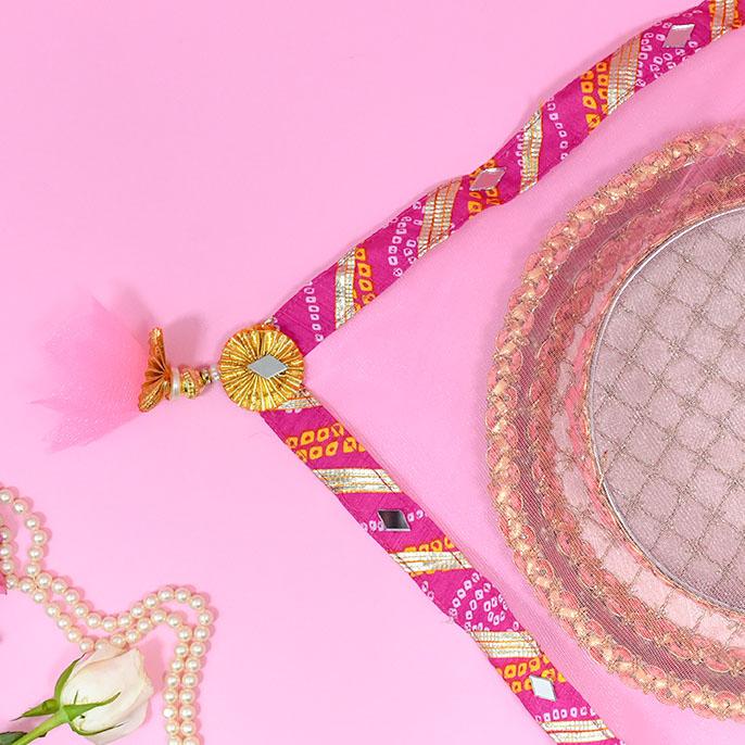 Pastel Pink Jaipuri Thali Cover
